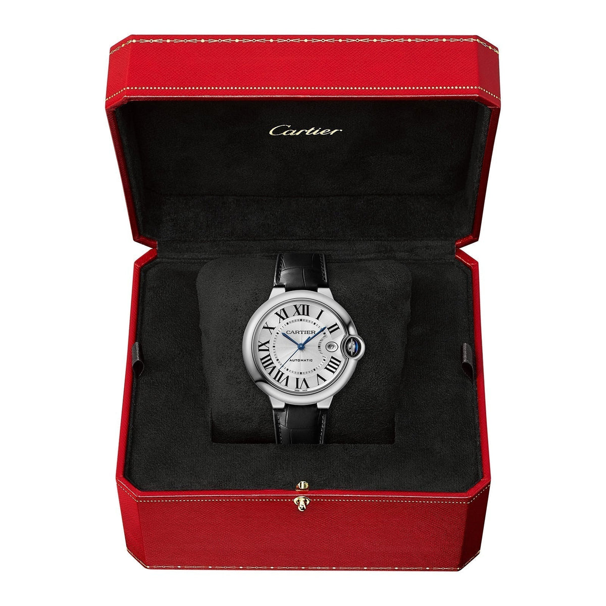 Ballon Bleu de Cartier 40 | 40mm, Steel, Alligator Leather, Silver Dial