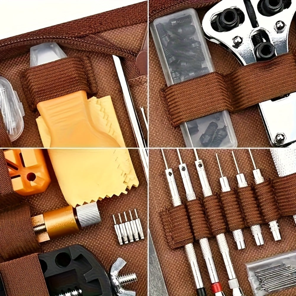 Watch Repair Kit with Case Opening and Strap Adjustment Tools in a 72 Piece Set for a Home Workbench