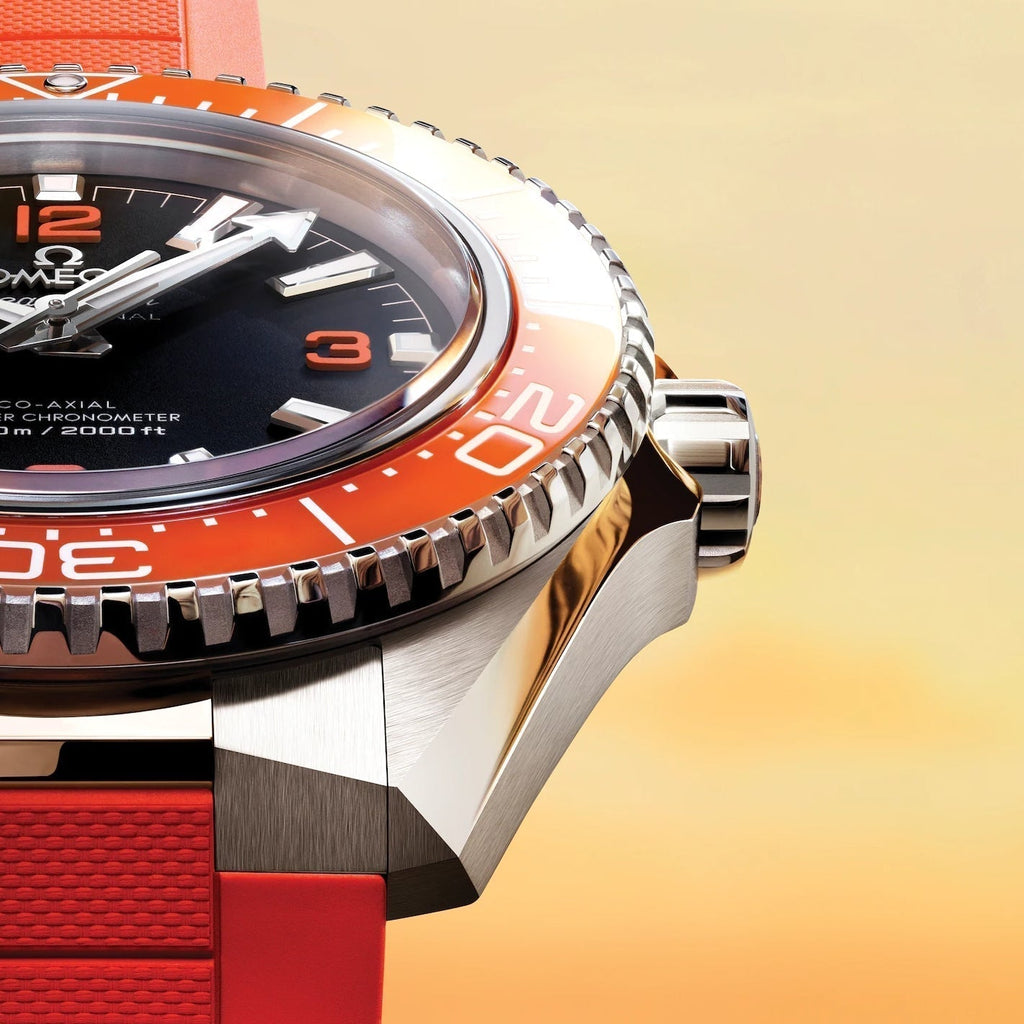 OMEGA Seamaster Planet Ocean 600M 42mm - Black and Orange on Orange Rubber Strap
