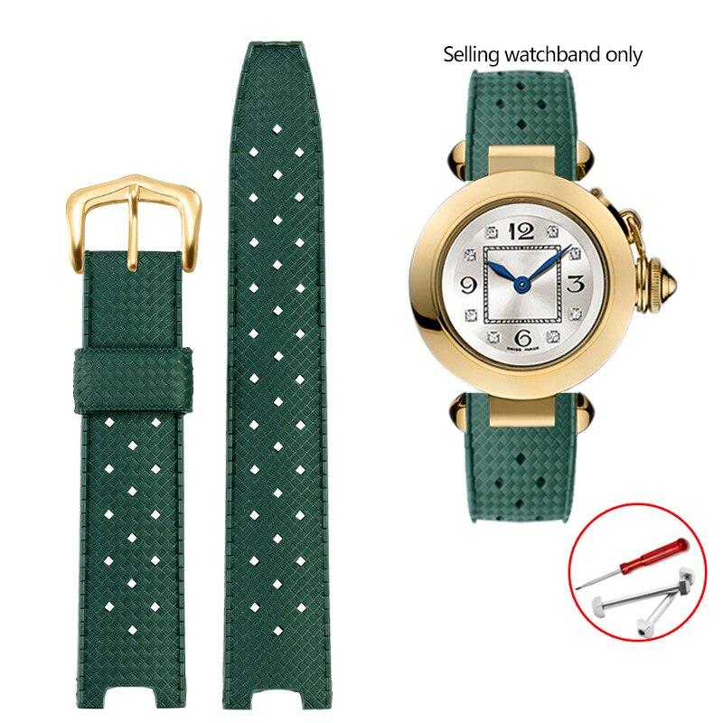 Rubber Silicone Notched Strap for Cartier Pasha